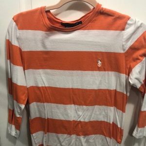 Ralph Lauren strip blouse orange/white